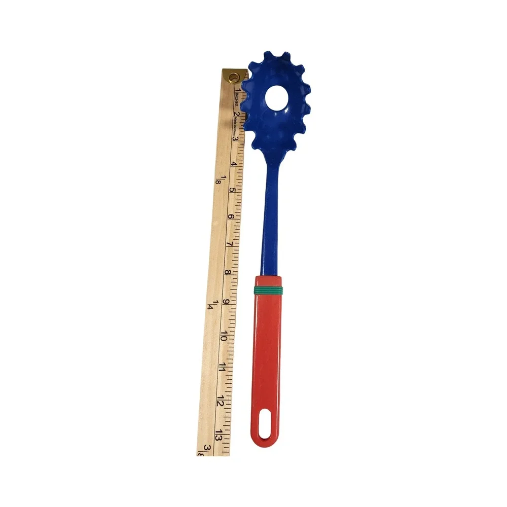 Vintage Blue Red Spaghetti Server Spoon Pasta Tool Kitchen Gadget‎ Utensil